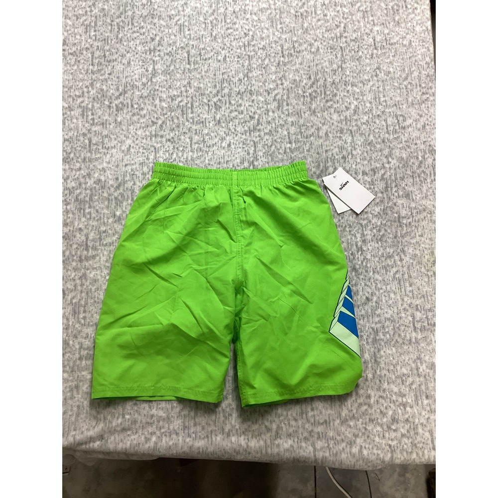 Nike Kids Swim Trunks Lime Green Blue Logo NESSE805 Boys XL 158-170cm NWT